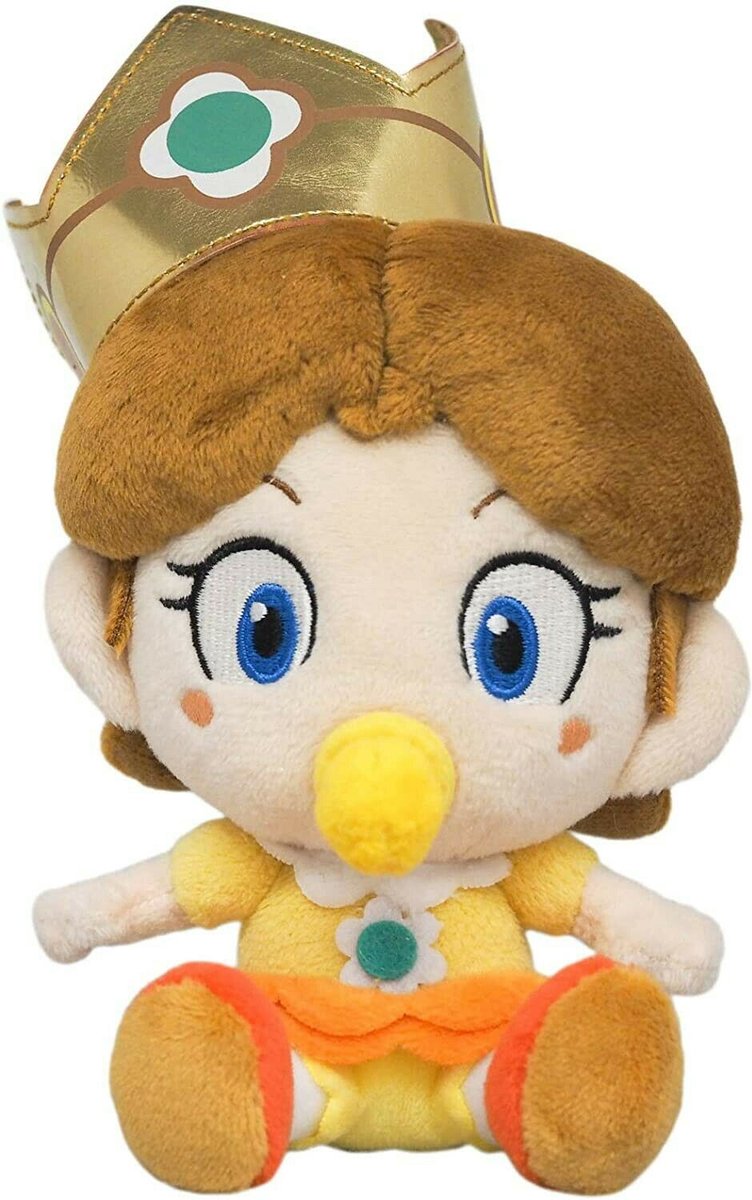 Daisy Baby - Super Mario Bros Pluche Knuffel 18 cm | Nintendo Plush Toy | Speelgoed knuffeldier knuffelpop voor kinderen jongens meisjes | Luigi, Peach, Donkey Kong, Toad, Bowser, Rosalina, Yoshi